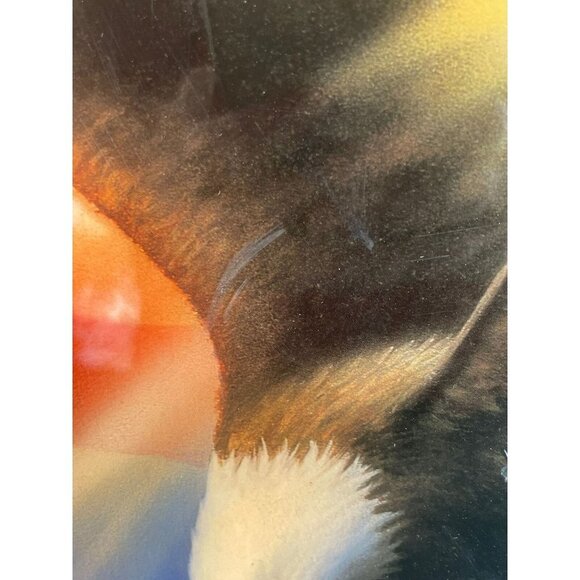 Vintage Patriotic American Flag and Bald Eagle Print Decoupage Wood Hanging Art - Picture 6 of 12